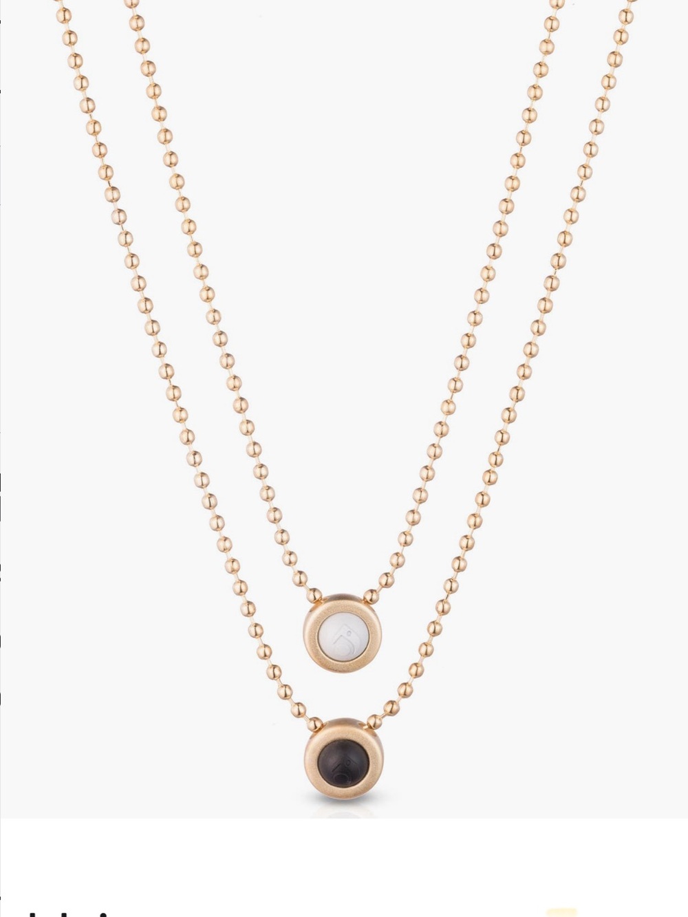 Lokai Rose Gold Double Layer Bead Necklace with Black and White Beads